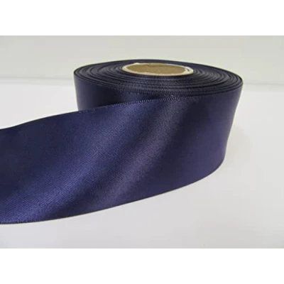 Image of 2 metres of 50mm Satin Ribbon Dark Purple Double Sided 5cm 2&quot; Inch