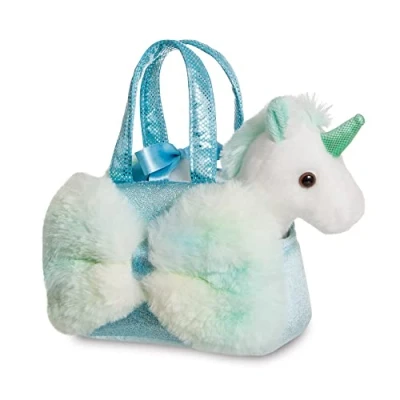 Image of AURORA, 61436, Fancy Pal Unicorn Aqua Big Bow, Soft Toy, Multi Coloured