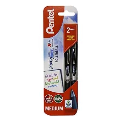 Image of Pentel XBL77/2 A EnerGel Xm Retractable Gel Pen Black (Pack of 2)