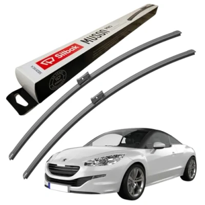 Image of Silbak Windscreen Wipers, fits for PEUGEOT RCZ (01/2010 ONWARDS) Front Wiper Blades, 650mm/650mm