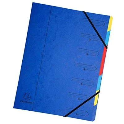 Image of Exacompta Europa 7 Part Organiser A4 Blue 5219Z