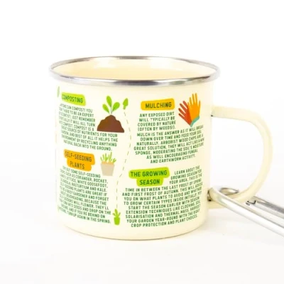 Image of Gift Republic Gardening Guide Enamel Mug &amp; Carabiner