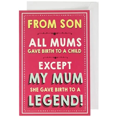 Image of Emotional Rescue,Multi,ZXW8075 Mum Birthday Card from Son, Funny Legend, Greetings Card, 159x235mm