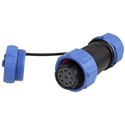 Image of PRO ELEC PELR0168 Circular Threaded Inline Connector Socket, 9 Pole, 7 12mm, IP68