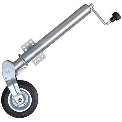 Image of Trailer Jack Wheel 60 mm with 2 Support Tubes and Split Clamps Vidaxl