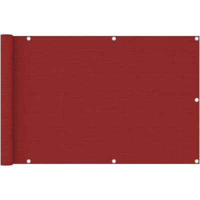 Image of vidaXL Balcony Screen Red 90x400 cm HDPE