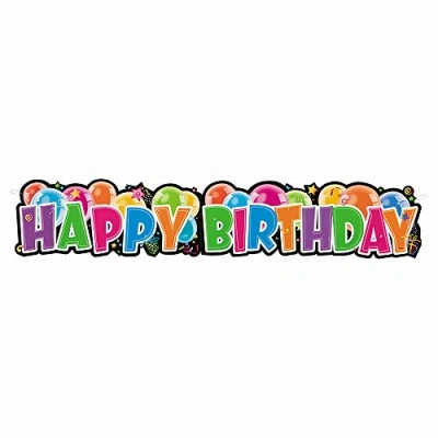 Image of Multicolor Happy Birthday Giant Jointed Banner (137cm) 1 Piece Premium Party Decor for All Ages