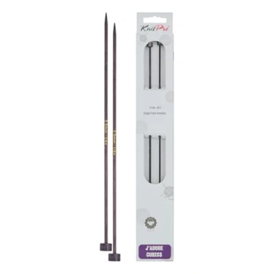 Image of KnitPro J’Adore Cubics Knitting Needles 35cm x 3.5mm Single Ended Pins, Purple