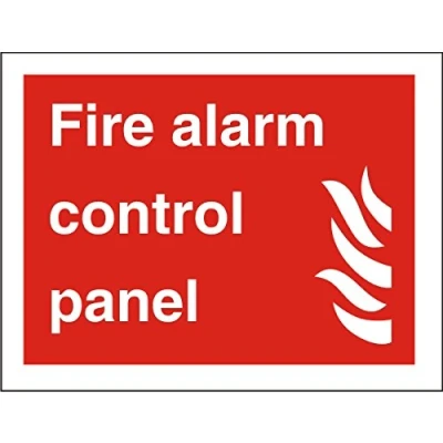 Image of Seco Fire Alarm Control Panel &amp; Sign, 300mm x 200mm Self Adhesive Vinyl