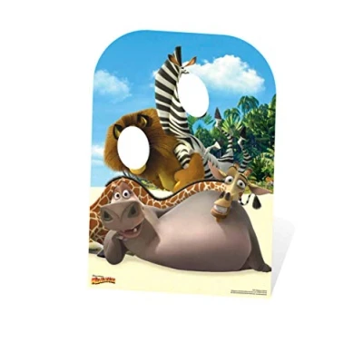 Image of STAR CUTOUTS Madagascar Stand in SC971 Cardboard Cutout Marty, Alex, Lion, Zebra &amp; Hippo Party Birthday Supplies Height 130cm, Solid, in, Regular