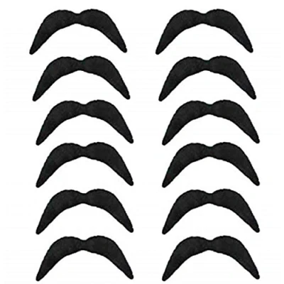 Image of MFD 12 x BLACK NOVELTY MEXICAN TASH BIKER 70&#039;S MOVEMBER 118 FANCY DRESS MOUSTACHE