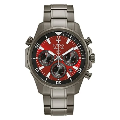 Image of Bulova Men&#039;s Quartz Chronograph Watch with Stainless Steel Strap 98B350