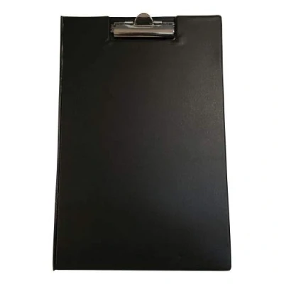 Image of 5 Star Office Clipboard Fold Over Executive PVC Finish with Pocket Foolscap Black