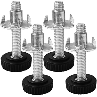 Image of cyclingcolors 4x Adjustable Leveling Feet M4 M5 M6 Threaded Foot Knurled Screw + T Nut Furniture leg (M5x29)