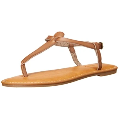 Image of Amazon Essentials Women&#039;s Casual Thong Sandal with Ankle Strap, Mushroom Brown, 9 UK Wide