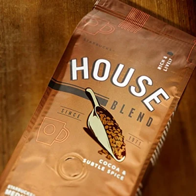 Image of STARBUCKS HOUSE BLEND WHOLE BEAN COFFEE MEDIUM ROAST 227g