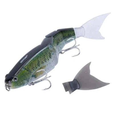 Image of Goture Pike Fishing Lure with Detachable Soft Tail, Multi Jointed Swimbait Slow Sinking Bionic Swimming Lures, 4 Segment Artificial Treble Hook, Lures for Freshwater and Saltwater G