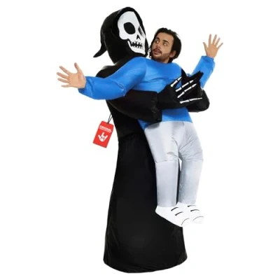 Image of Morph Inflatable Grim Reaper Costume, Halloween for Men Costumes, Costume