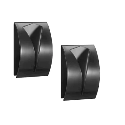 Image of Lokatall Self Adhesive Tea Towel Holders, Stainless Steel Hand Hooks, Hook Rack Bath Hanger for Bathroom Kitchen, Wall Mounted Hook, No Drilling, Black (2 Pcs)