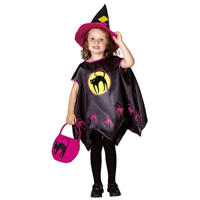Image of Boland 10134216 Children&#039;s Costume cat Witch, Multicoloured, 3 4 Jahre (94 à 108 cm)