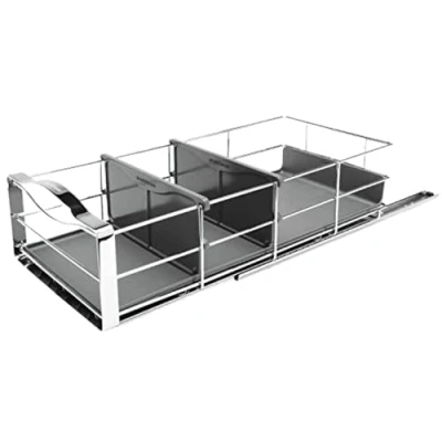 Image of simplehuman KT1119 35cm Pull Out Kitchen Cupboard Cabinet Organiser, Heavy Duty Sliding Shelf Storage, Holds up to 9kg, Easy Install, Grey Plastic with Gauge Steel Frame
