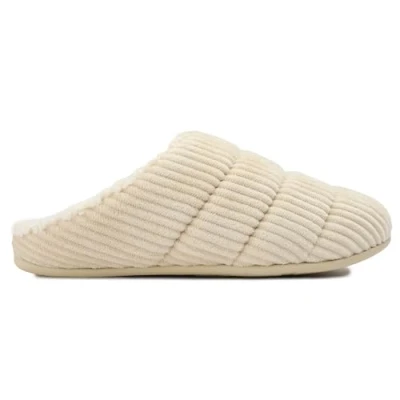 Image of Fitflop Women&#039;s Chrissie Corduroy Haus Slipper, Natural, 7 UK