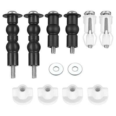 Image of 4Pcs Toilet Seat Screws Assortment, Expanding Rubber Fittings WC Blind Hole Fixings Top Nuts Screw Kit