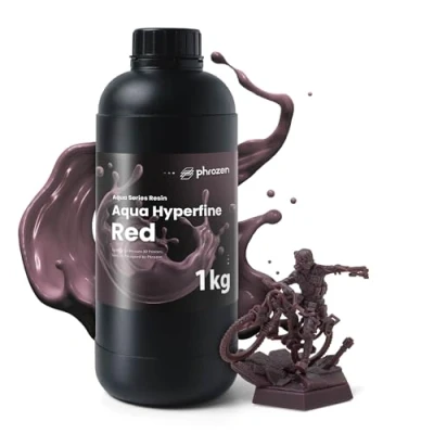 Image of Phrozen Aqua Hyperfine 3D Printer Resin High Resolution Photopolymer for 9K/12/14K LCD Printers Standard 405nm UV Curing Detailed, Low Shrinkage Red (1kg)