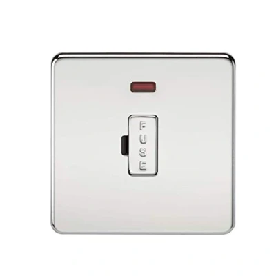 Image of KnightsBridge 13A Screwless Polished Chrome Fused Spur Connector Unit with Neon