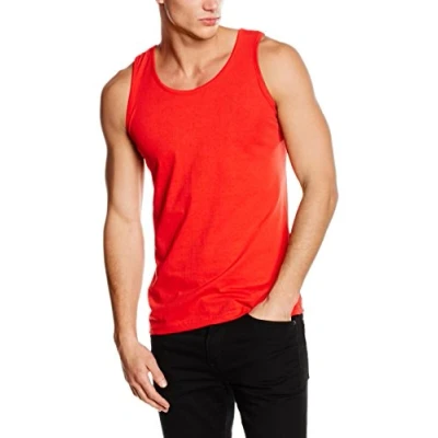 Image of FRUIT OF THE LOOM Men&#039;s Athletic Lightweight Vest, Red, S UK