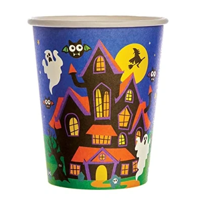Image of Baker Ross FX223 Halloween Party Cups Pack of 10, Disposable Paper Cups, Kids Table Decoration, Supplies,