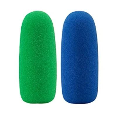 Image of RØDE WS Chroma two foam windshields for the VideoMic NTG coloured blue and green