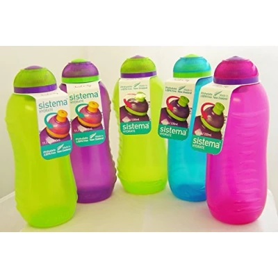 Image of Set of 5 Sistema 330ml Drink Bottles, Assorted Colours