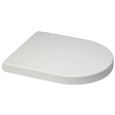 Image of Euroshowers TOP AND STANDARD FIX, SHORT/MIDDLE/LONG PROJECTION D Shape One Button Quick Release Soft Close White Toilet Seat (SHORT COMPACT PROJECTION)