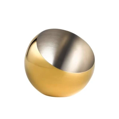 Image of APS Sphere 40773 Bowl Diameter 16 cm Height 15 0.8 litres Stainless Steel Gold Look