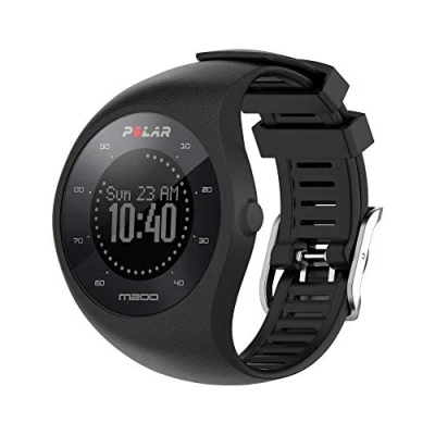 Image of INF strap compatible with Polar M200 Silicone Black watch replacement