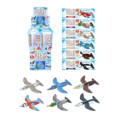 Image of HENBRANDT Pack of 12 Bird Gliders  Kids Polystyrene Flying Toy Loot Party Bag Fillers Wedding for Girls and Boys