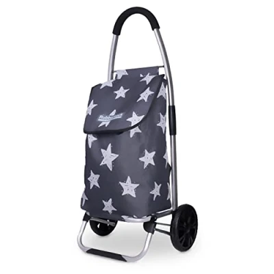 Image of Rubberneck Classic Shopping Trolley Lightweight Foldable Cart Capacity 35L Grey