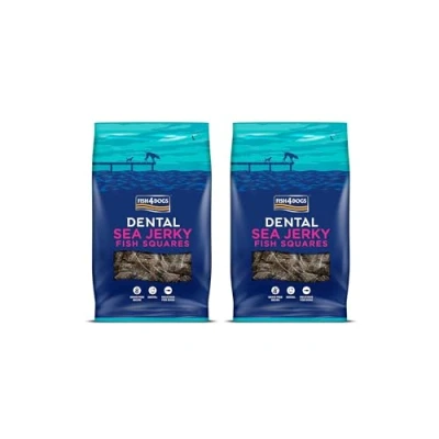 Image of Fish4Dogs Sea Jerky Squares Low Calorie, Hypoallergenic Dog Treat Baked Fish for Dogs Natural, Dental Skin (1.15kg)