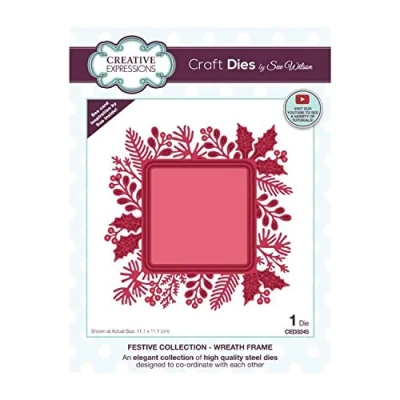 Image of Creative Expressions Sue Wilson Festive Collection Wreath Frame Craft, Metal, Die Size 11.1 x cm