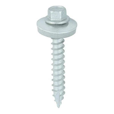 Image of TIMco DS45W19B Hex Double Slash Timber Screw 6.3 x 45 and M19 Washers Silver Ruspert (Box of 100)