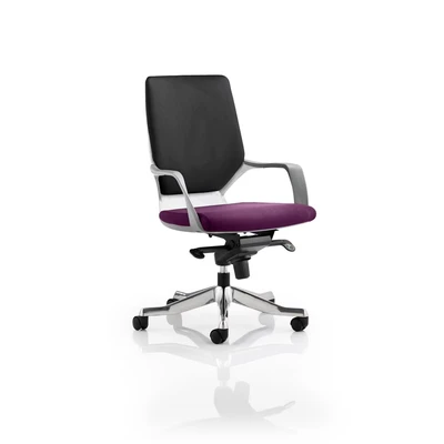 Image of Xenon Executive White Shell Medium Back Bespoke Colour Seat Tansy Purple