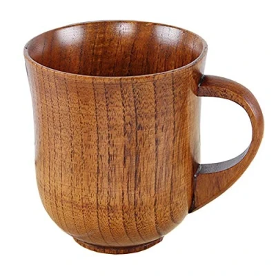 Image of Anawakia Wood Coffee Mug Wooden Tea Cup Jujube Set Natural for Beer (300ml)