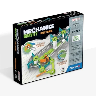Image of Geomag Mechanics Gravity Race Track Educational and Creative Game for Children Magnetic Building Blocks, with Recycled Plastic Set of 67 Pieces