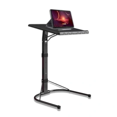Image of KKTECH Adjustable Table Space Saving Computer with Metal Legs, Foldable Design Versatile Folding Tables Small for Home Office and Study, Perfect Compact Spaces (Black)