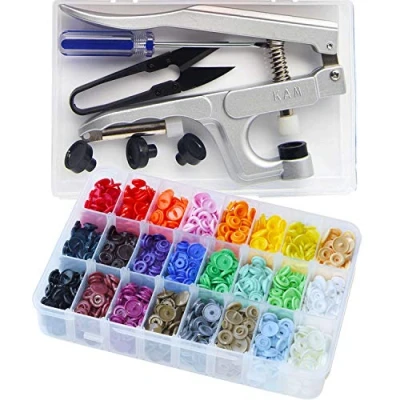 Image of KAM Brand 360 Set Colorful Snaps and Pliers for Sewing DIY Tools