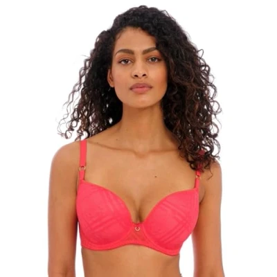 Image of Freya Womens Fatale Moulded T Shirt Bra Red Polyamide Size 38DD