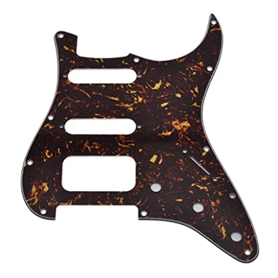 Image of Dopro 11 Hole Strat HSS Guitar Pickguard 2 Screw Humbucking Pickup Mount for American FD Stratocaster Dark Tortoise