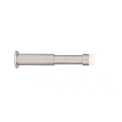 Image of EVI HERRAJES Adjustable Brass Wall Door Stopper, Installation with Screw on Threaded Base (Stainless Steel White Silicone)