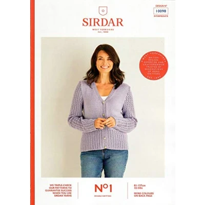 Image of Sirdar No.1 DK Knitting Pattern Booklet 10098 Cardigan